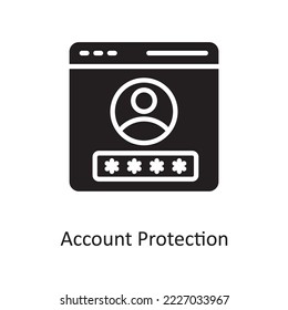Account Protection Vector Solid Icon Design illustration. Cloud Computing Symbol on White background EPS 10 File