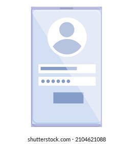 Account register icon cartoon vector. Online form. People login