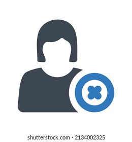 Icono de eliminación de cuenta.user (ilustración vectorial)