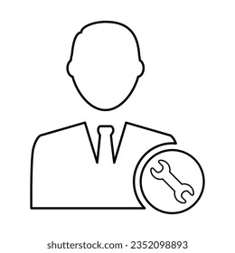 Account Repair Icon In Outline Style