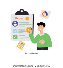  Account Report concept vector illustration. Data Analytics isolated On white Background.    