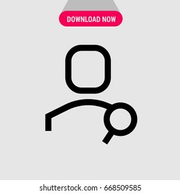 Account search vector icon, Shape of account owner symbol. Simple, modern flat vector illustration for mobile app, website or desktop app 