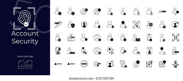 Conjunto de iconos editables Duotone de seguridad de Cuenta