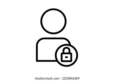 Account security icon illustration. People icon with padlock. icon related to security. Line icon style. Simple vector design editable