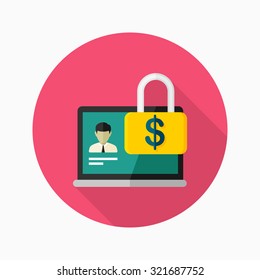 Account Security icon, vector illustration. Flat design style with long shadow,eps10