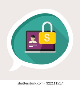 Account Security icon, vector illustration. Flat design style with long shadow,eps10