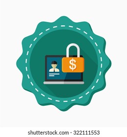 Account Security icon, vector illustration. Flat design style with long shadow,eps10