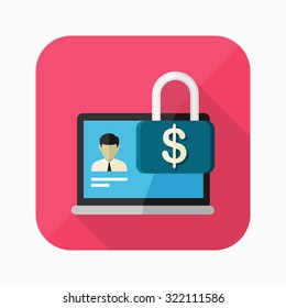 Account Security icon, vector illustration. Flat design style with long shadow,eps10