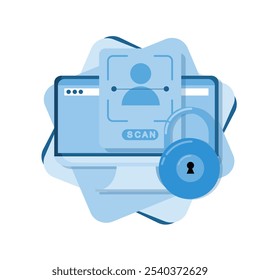 Segurança da conta. Ilustração de segurança de dados de conta. para modelos de site, móveis e banner. vetor plano. eps 4