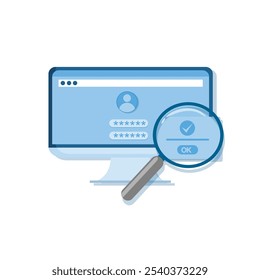 Account-Sicherheit. Illustration der Kontodatensicherheit. für Website-, Mobil- und Bannervorlagen. flacher Vektor. Folge 1