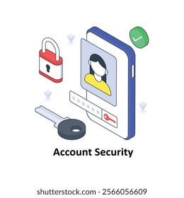 Account Security isometric Colored illustration. EPS File stock illustration