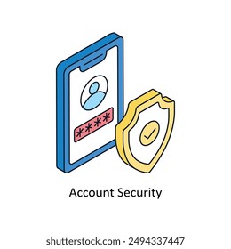 Account Security Isometric style icon. Symbol on White background EPS 10 File