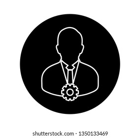 Account Security rounded button Icon. Vector EPS.