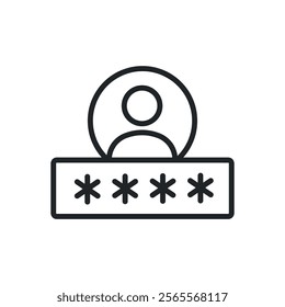 Account Security thin line icons. Perfect pixel on transparent background