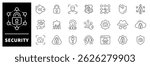 Account security vector icons. Account security icon set. Protection, account, data protection, secure, security, privacy, account security related icons. Thin line icons, editable stroke