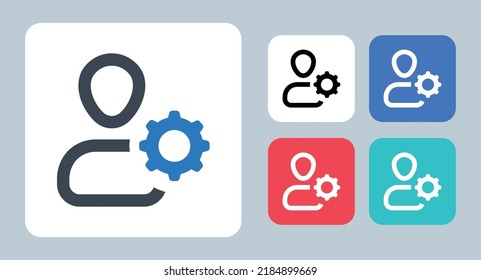 Account Setting Icon - Vector Illustration . User, Account, Profile, Setting, Option, Avatar, Settings, Configuration, Manage, Line, Outline, Flat, Icons .