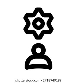 Account-Einstellungen Sicheres und anpassbares Symbol für moderne Linien. Professionelles minimales Vektorsymbol, das die Sicherheit und Profilverwaltung der Benutzereinstellungen darstellt.
