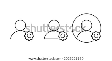 Account setting. User profile with gear, cogwheel icon. Illustration vector