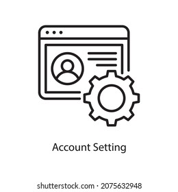 Account Setting vector Outline Icon Design illustration. Social Media Symbol on White background EPS 10 File