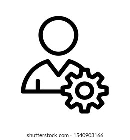 account setting vector thin line icon 