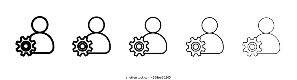 Ícone de configurações de conta logotipo simples simples de estrutura de tópicos