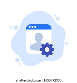 Account Settings Icon, Flat Vector