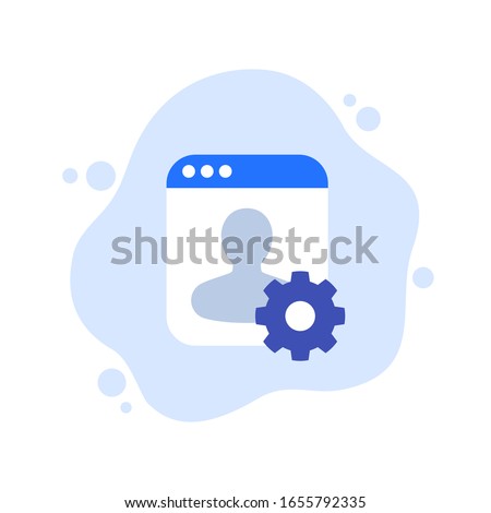 account settings icon, flat vector