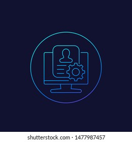 account settings icon, linear vector