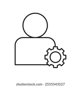 Account settings icon vector isolated on white background.