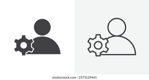 Account settings icons. flat and line style set