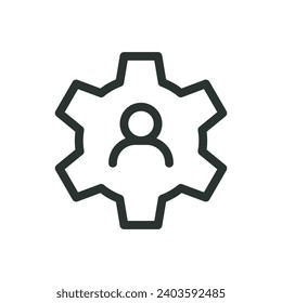 Account settings isolated icon, profile options vector icon with editable stroke