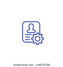 icono de línea de configuración de cuenta