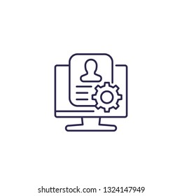 Account Settings Line Icon, Vector