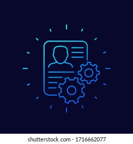 icono de línea de configuración de cuenta para Web