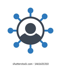 account sharing glyph colour vector icon