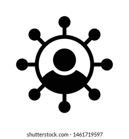 account sharing glyph flat vector icon