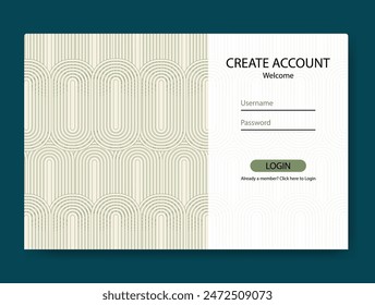 Account sign up and password form page. Login ui ux design concept illustration. Professional minimalistic web design