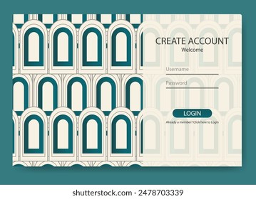 Account sign up and password form page. Login ui ux design concept illustration. Landing page