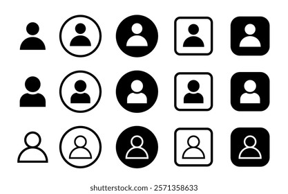  Account sign. User icon vector set. Vector avatar. Profile and people silhouette collection. Vector illustration