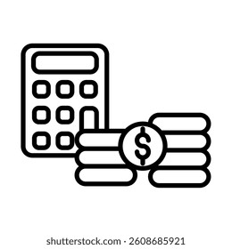 Account Statement Vector Line Icon Design