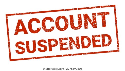 Account Suspended Warning Message Word Text Rubber Stamp Grunge Effect Vector Illustration