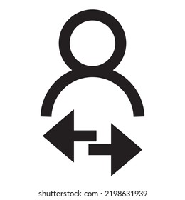 Account switch, person change icon. Exchange partner linear vector illustration