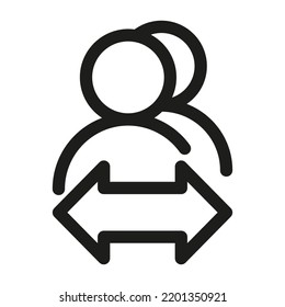 Account switch, person change icon. Exchange partner linear vector illustration