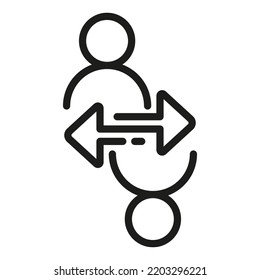 Account switch, person change icon. Exchange partner linear vector illustration