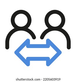 Account switch, person change icon. Exchange partner linear vector illustration