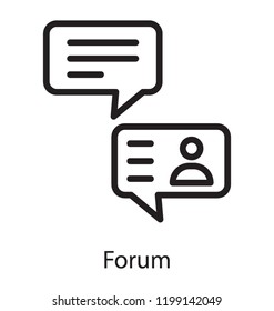 Account symbol inside message bubble showing forum discussion 