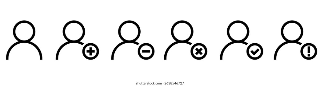 Account tower icon vector set. Avatar illustration sign collection.  User communications symbol. Userds web icons. Accounts symbols for web and mobile app.
