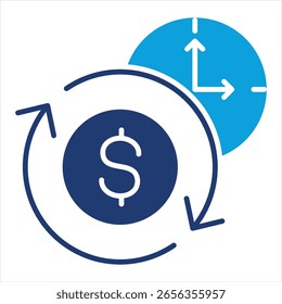 Account Update Flat Blue Icon Vector Illustration