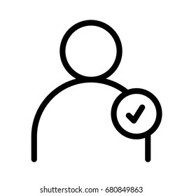 Account user accept outline icon