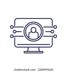 account, user data line icon